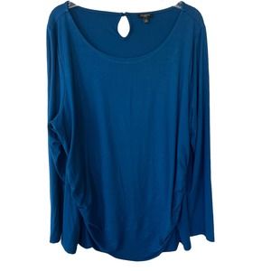 Talbots Teal Ruched 2X Stretchy top